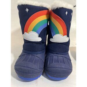 Rainbow Winter Snow Boots Cat & Jack Size 5 Toddler Shoes Blue Rain Little Kid